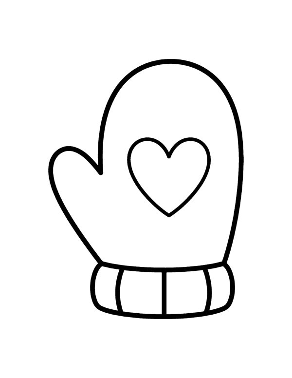 Mitten Coloring Page - Christmas Coloring Pages