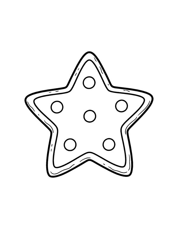 Cookie Star Coloring Page - Christmas Coloring Pages