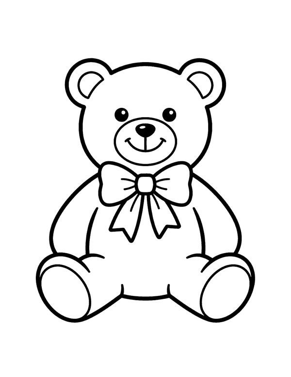 Teddy Bear Coloring Page - Christmas Coloring Pages