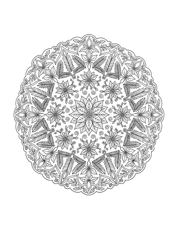 Christmas Mandala Coloring Pages for Adults free sample