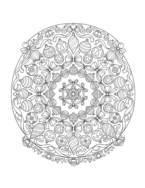 Christmas Mandala Coloring Pages for Adults page 3