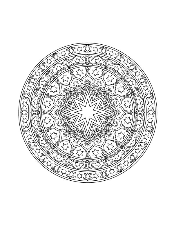 Christmas Mandala Coloring Pages for Adults page 5