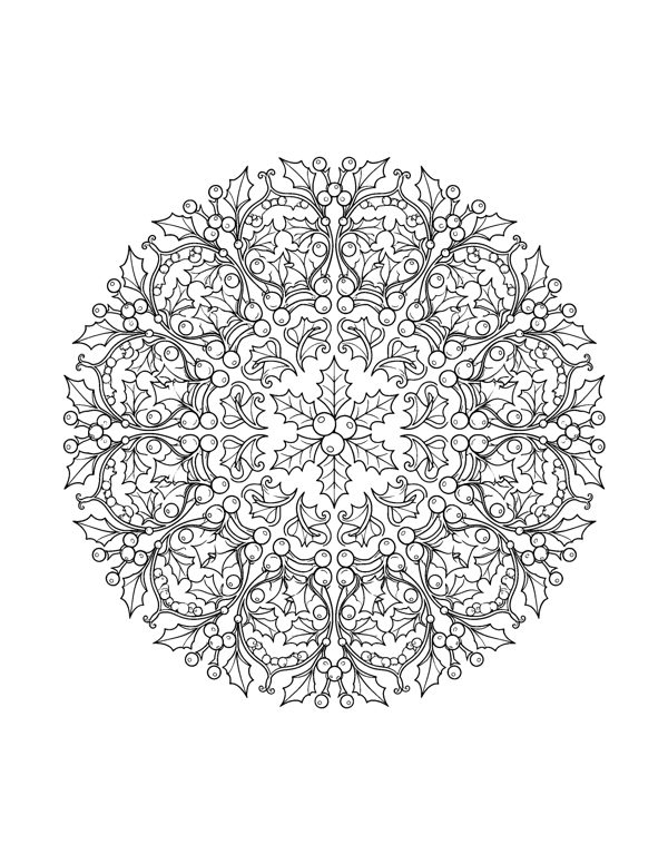 Christmas Mandala Coloring Pages for Adults page 6