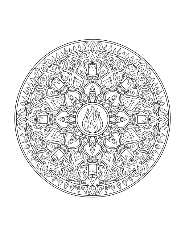 Christmas Mandala Coloring Pages for Adults page 7