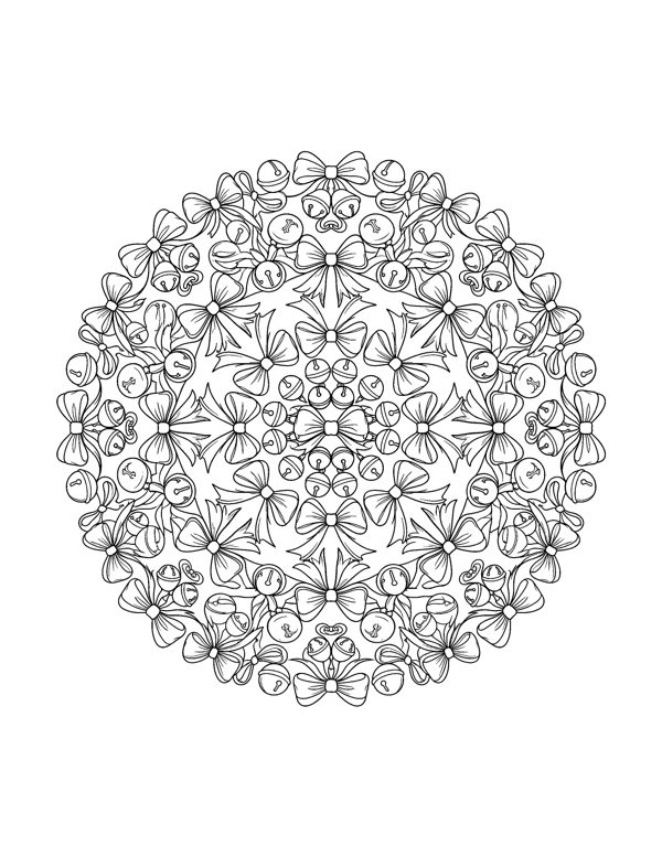 Christmas Mandala Coloring Pages for Adults page 8