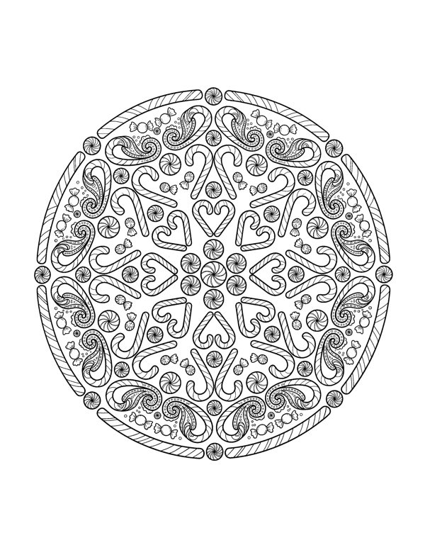 Christmas Mandala Coloring Pages for Adults page 13