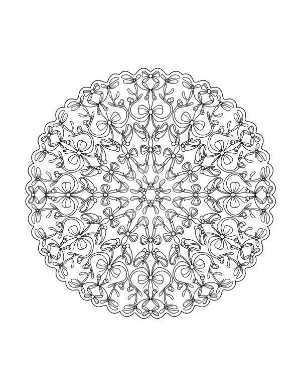 Christmas Mandala Coloring Pages for Adults page 14