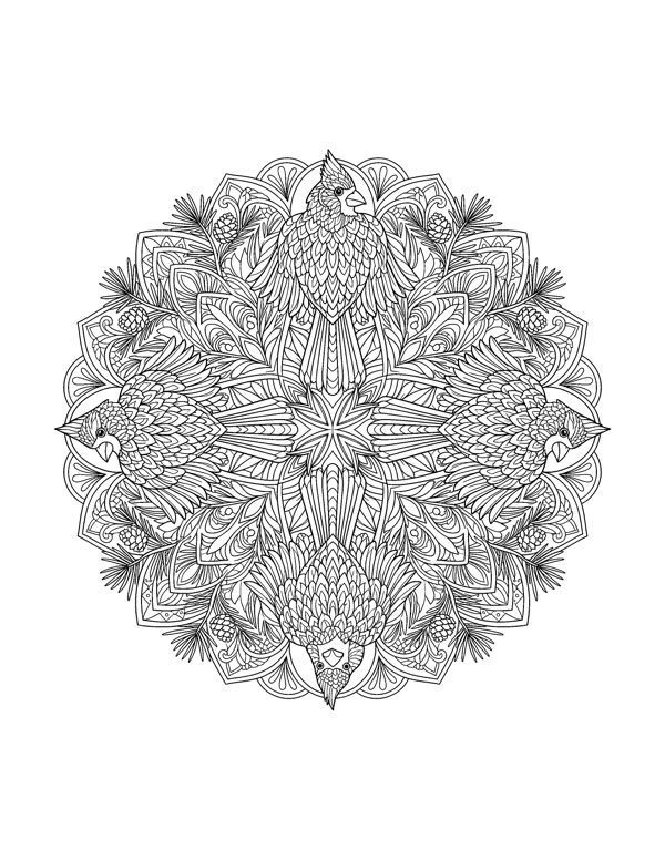 Christmas Mandala Coloring Pages for Adults page 15