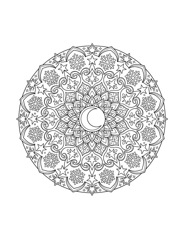 Christmas Mandala Coloring Pages for Adults page 20