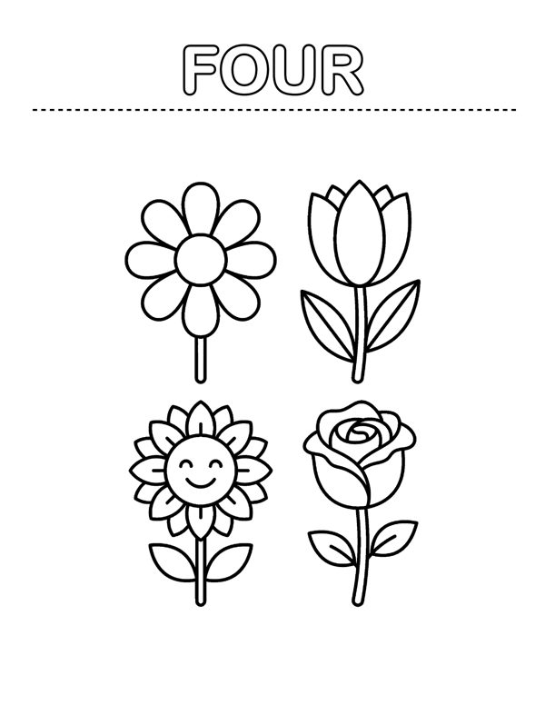 Numbers & Shapes Coloring Pages for Preschool & Kindergarten page 4