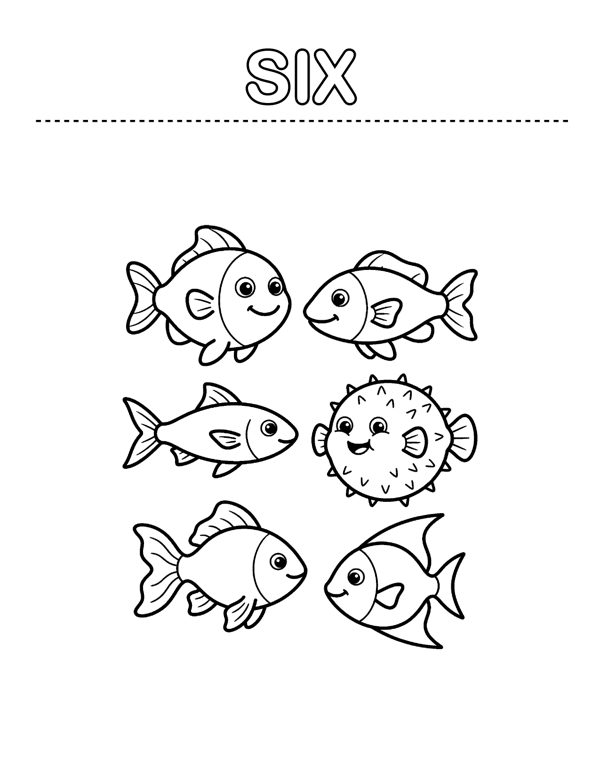Numbers & Shapes Coloring Pages for Preschool & Kindergarten page 6