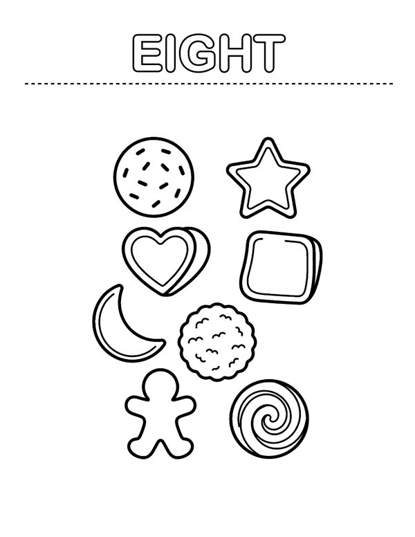 Numbers & Shapes Coloring Pages for Preschool & Kindergarten page 8