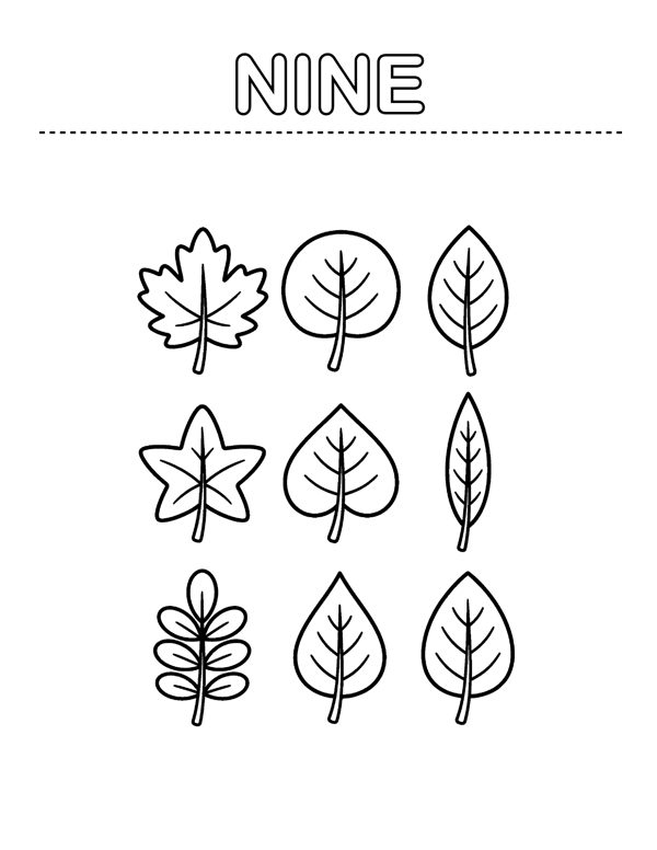 Numbers & Shapes Coloring Pages for Preschool & Kindergarten page 9