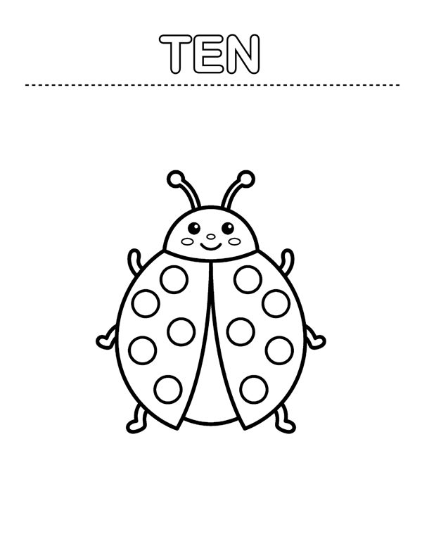 Numbers & Shapes Coloring Pages for Preschool & Kindergarten page 10