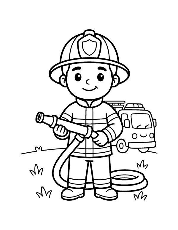 Community Helpers Coloring Pages for Kids