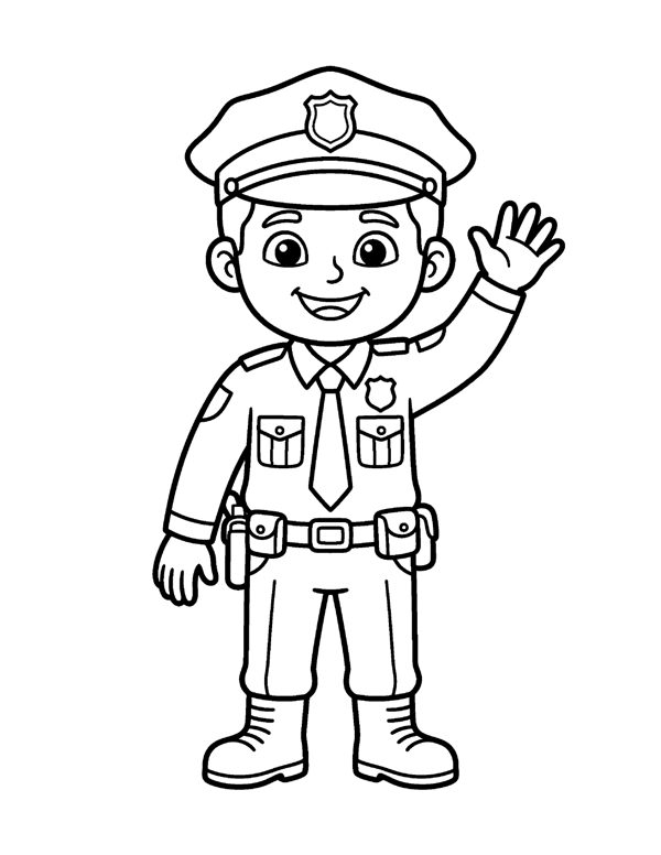 Community Helpers Coloring Pages for Kids page 2