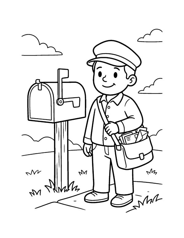 Community Helpers Coloring Pages for Kids page 6
