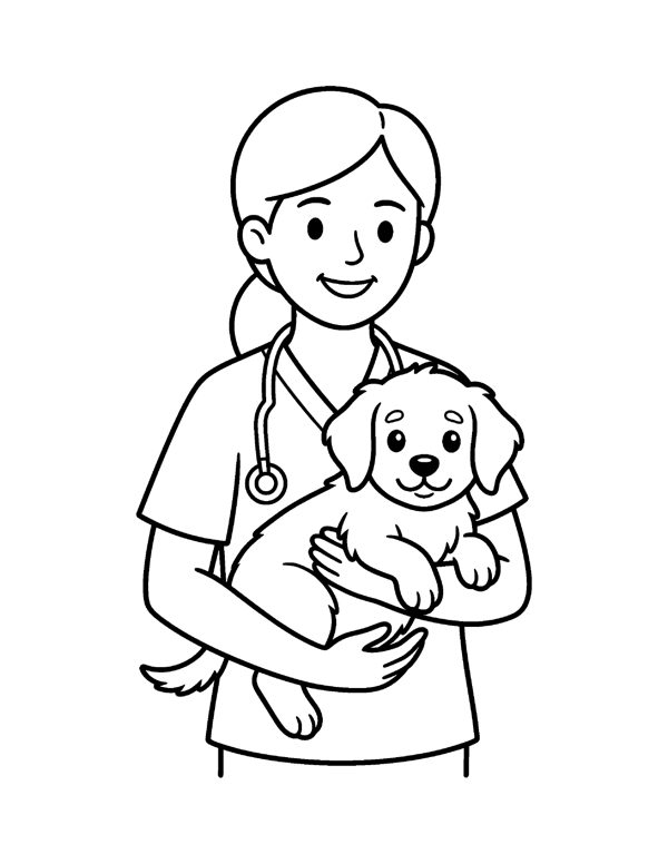Community Helpers Coloring Pages for Kids page 10