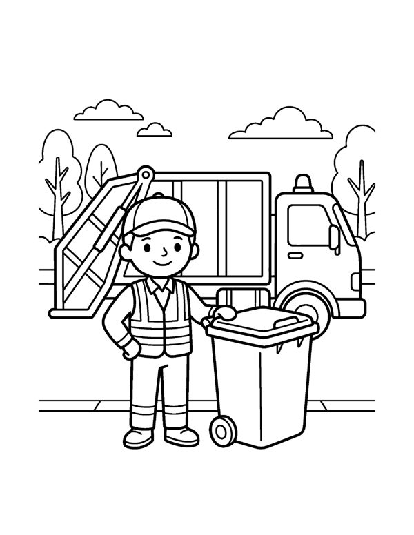 Community Helpers Coloring Pages for Kids page 18