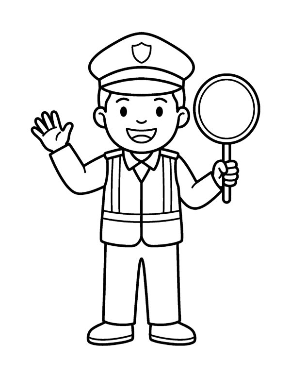 Community Helpers Coloring Pages for Kids page 20