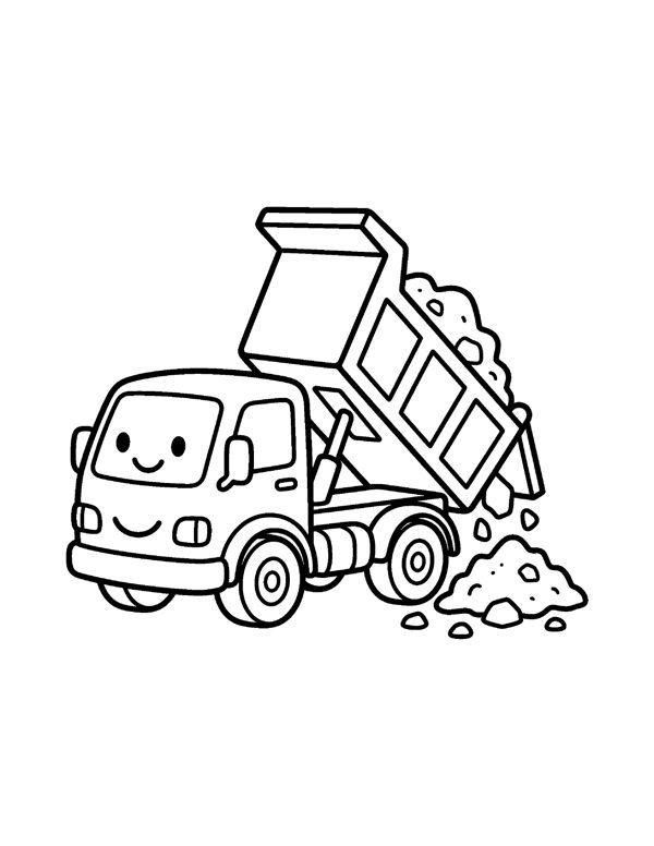 Construction Truck Coloring Pages for Kids free sample