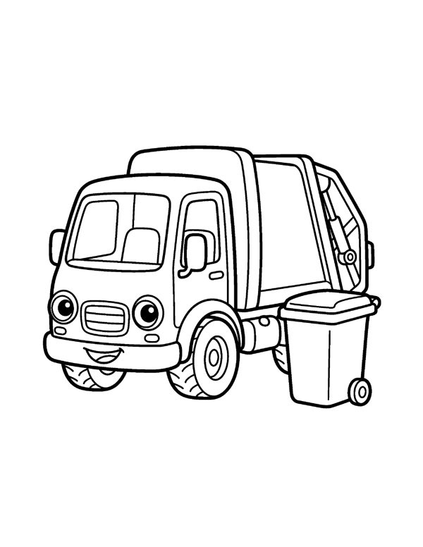 Construction Truck Coloring Pages for Kids page 13