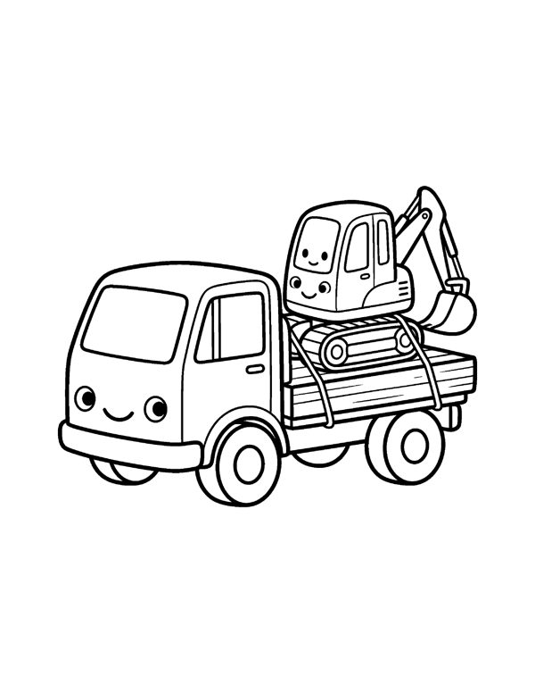 Construction Truck Coloring Pages for Kids page 14