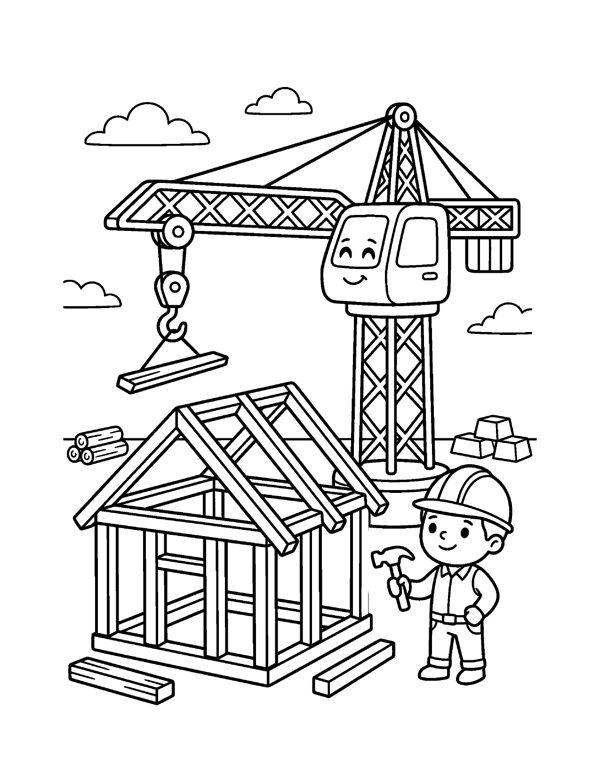 Construction Truck Coloring Pages for Kids page 15