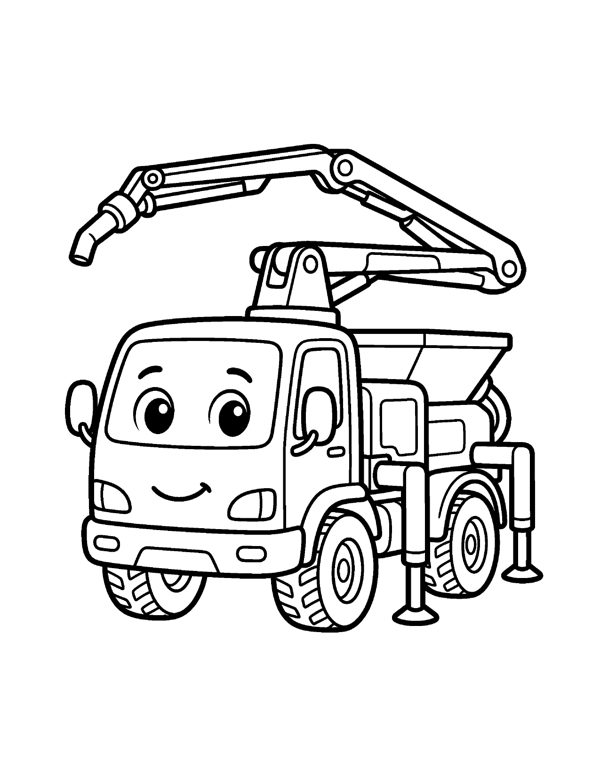 Construction Truck Coloring Pages for Kids page 17