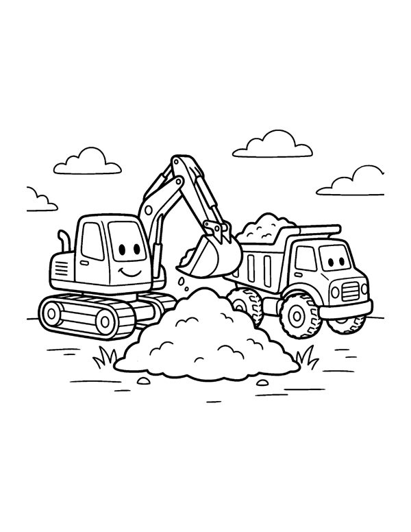 Construction Truck Coloring Pages for Kids page 19