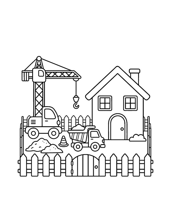 Construction Truck Coloring Pages for Kids page 20