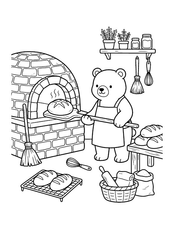 Cozy Bakery & Cafe Coloring Pages for Adults & Teens page 3