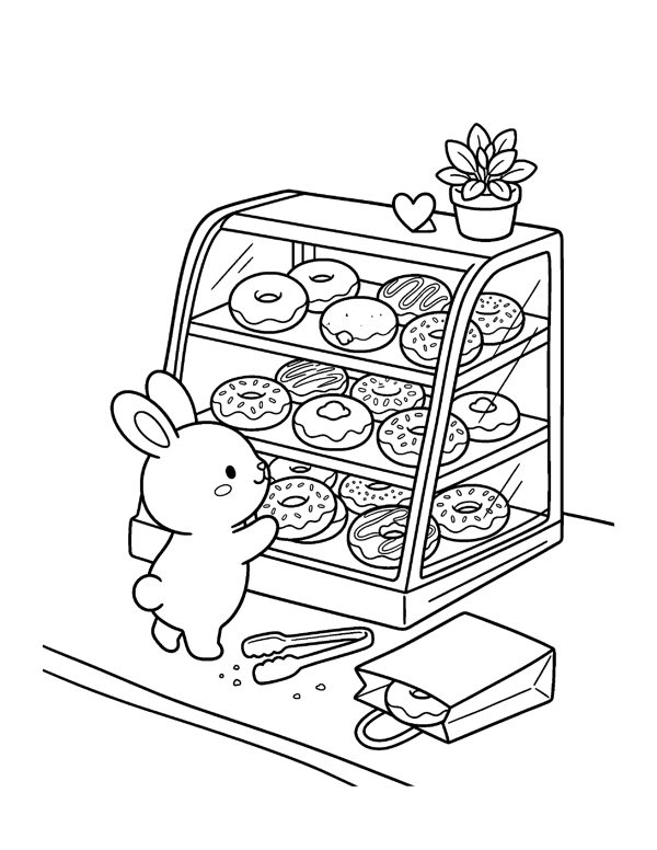 Cozy Bakery & Cafe Coloring Pages for Adults & Teens page 5