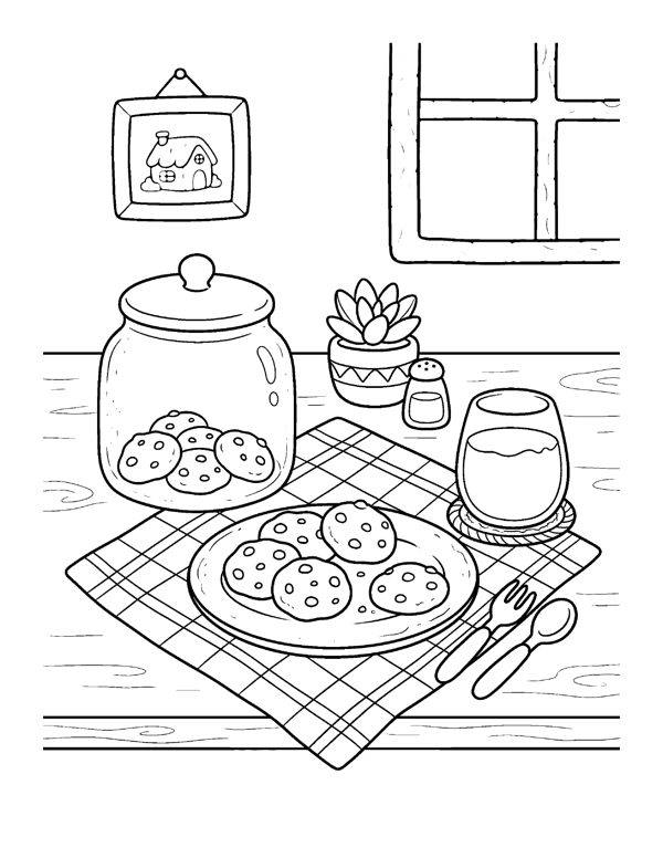 Cozy Bakery & Cafe Coloring Pages for Adults & Teens page 6