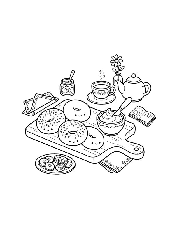 Cozy Bakery & Cafe Coloring Pages for Adults & Teens page 12