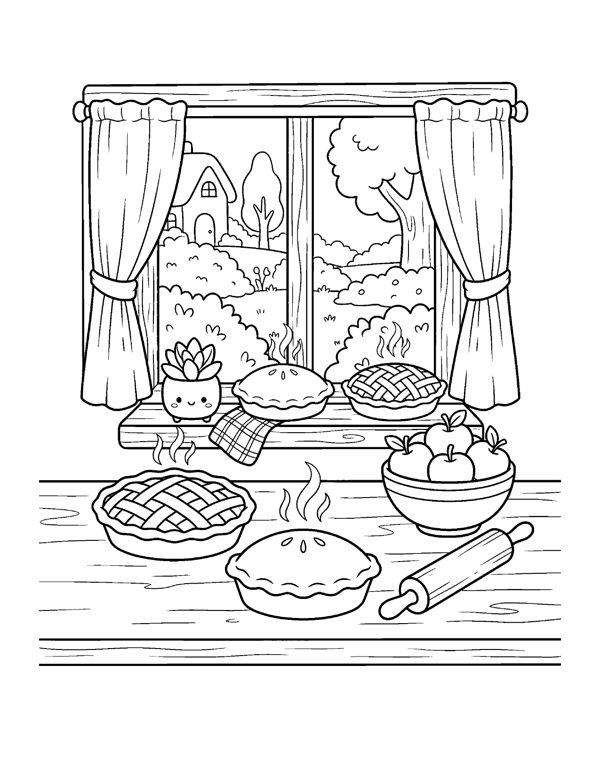 Cozy Bakery & Cafe Coloring Pages for Adults & Teens page 13