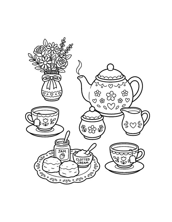 Cozy Bakery & Cafe Coloring Pages for Adults & Teens page 14