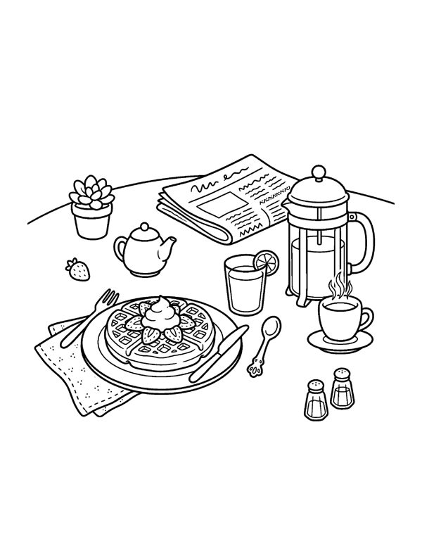Cozy Bakery & Cafe Coloring Pages for Adults & Teens page 17