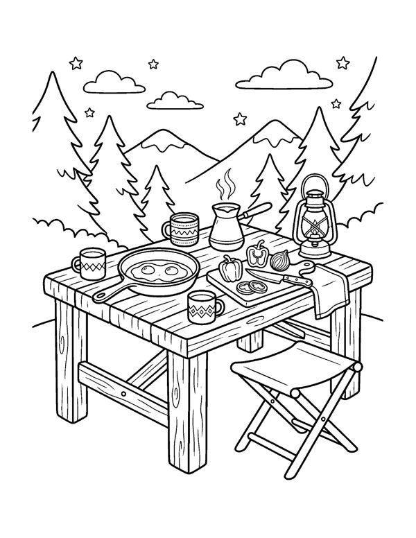 Cozy Camping & Cabin Coloring Pages for Adults & Teens page 6