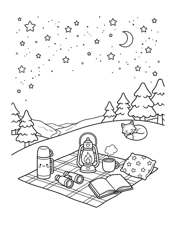 Cozy Camping & Cabin Coloring Pages for Adults & Teens page 7