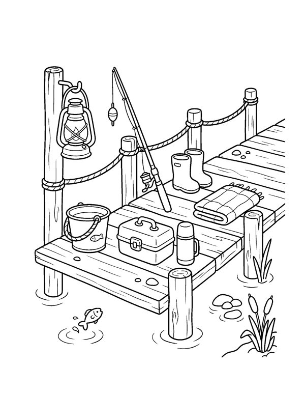 Cozy Camping & Cabin Coloring Pages for Adults & Teens page 8