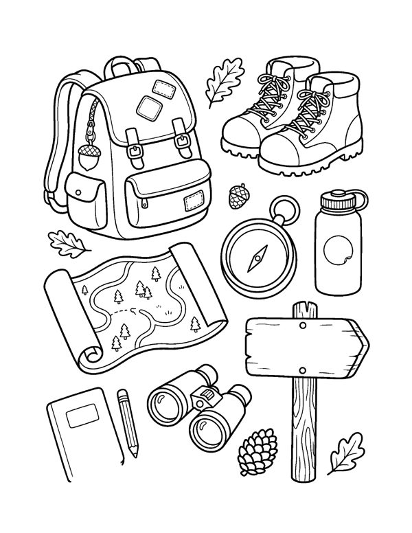 Cozy Camping & Cabin Coloring Pages for Adults & Teens page 9