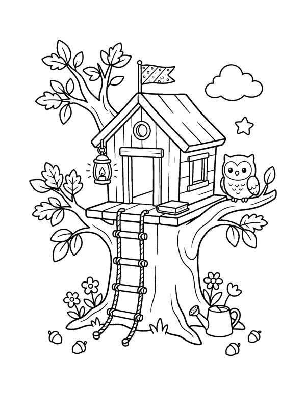 Cozy Camping & Cabin Coloring Pages for Adults & Teens page 16