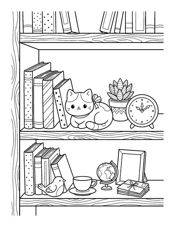 Cozy Cat & Dog Coloring Pages for Adults & Teens page 5