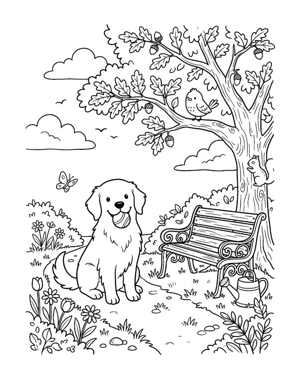 Cozy Cat & Dog Coloring Pages for Adults & Teens page 8