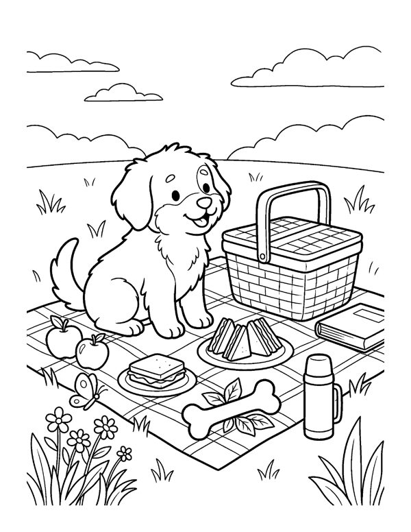 Cozy Cat & Dog Coloring Pages for Adults & Teens page 12