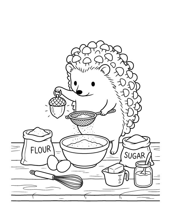 Cozy Christmas Baking Coloring Pages page 6