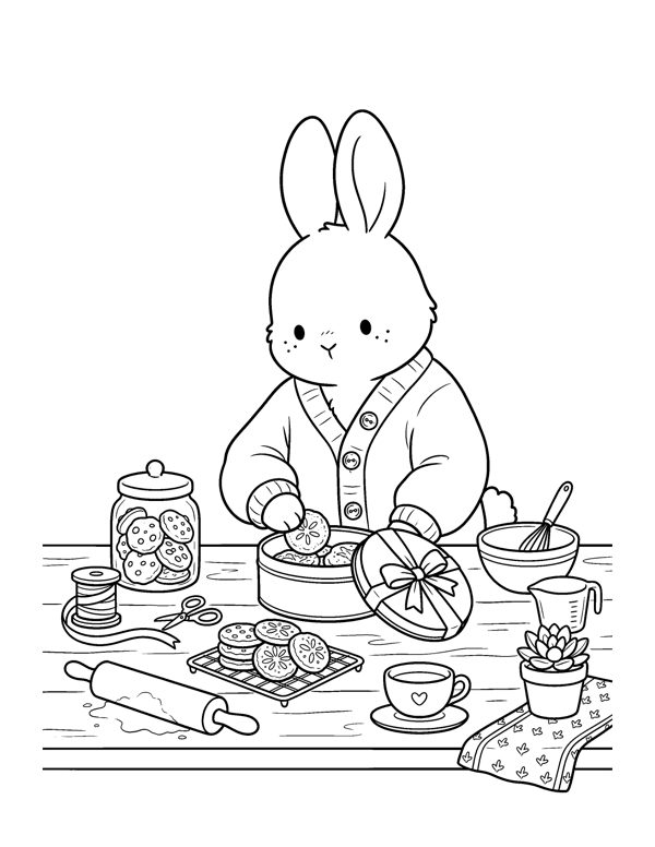 Cozy Christmas Baking Coloring Pages page 9