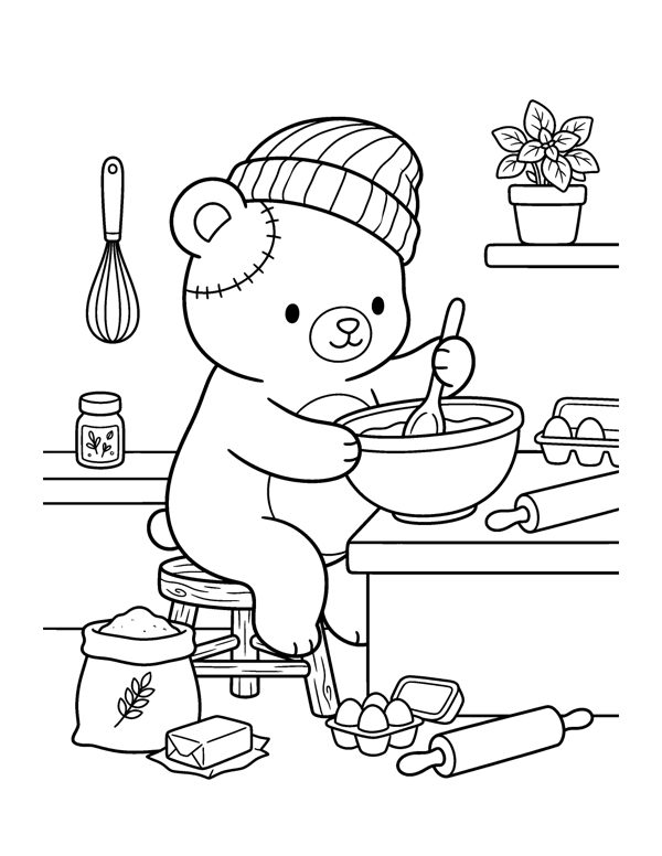 Cozy Christmas Baking Coloring Pages page 12