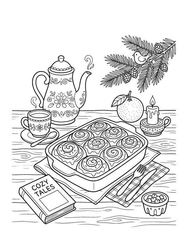 Cozy Christmas Baking Coloring Pages page 13